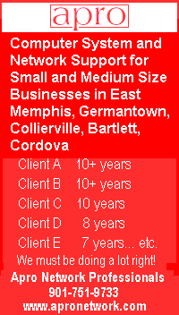 Advertisement: Apro Network Professionals, www.apronetwork.com